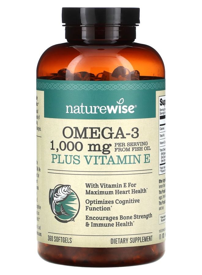 NatureWise Omega-3 Plus Vitamin E 360 Softgels