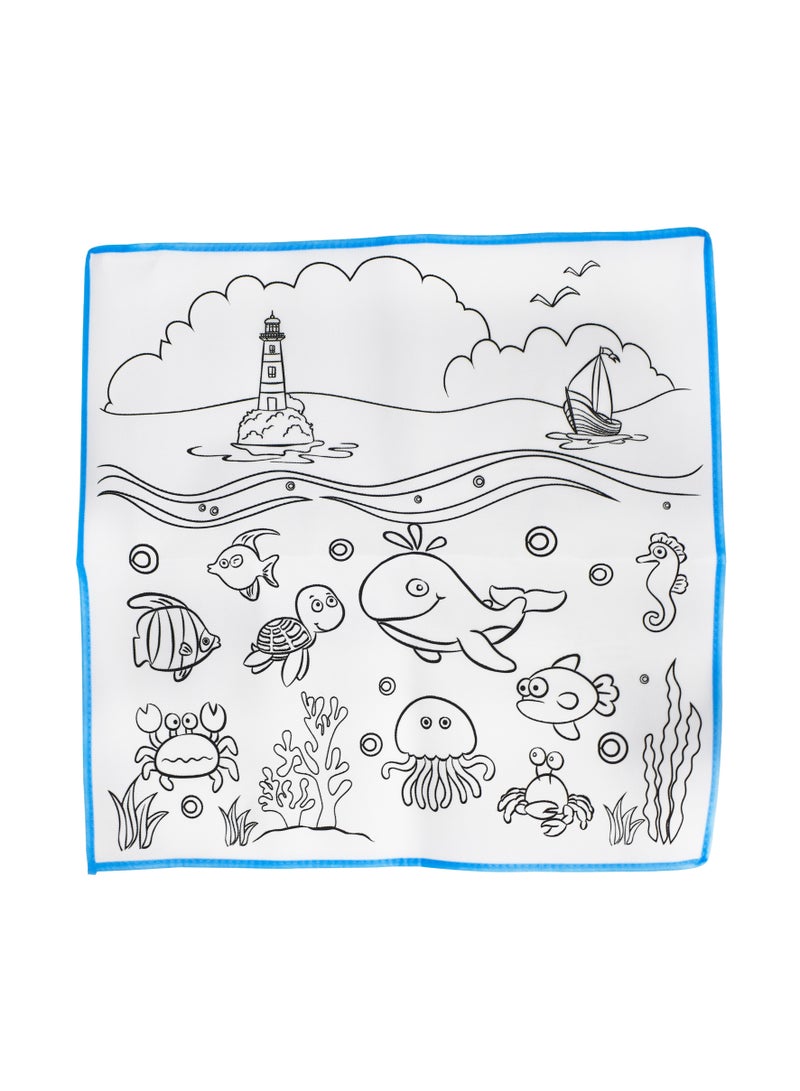 رونج إف إيه مجموعة تلوين لوحة قماشية 50 × 50 سم مع اقلام تلوين - Image 3