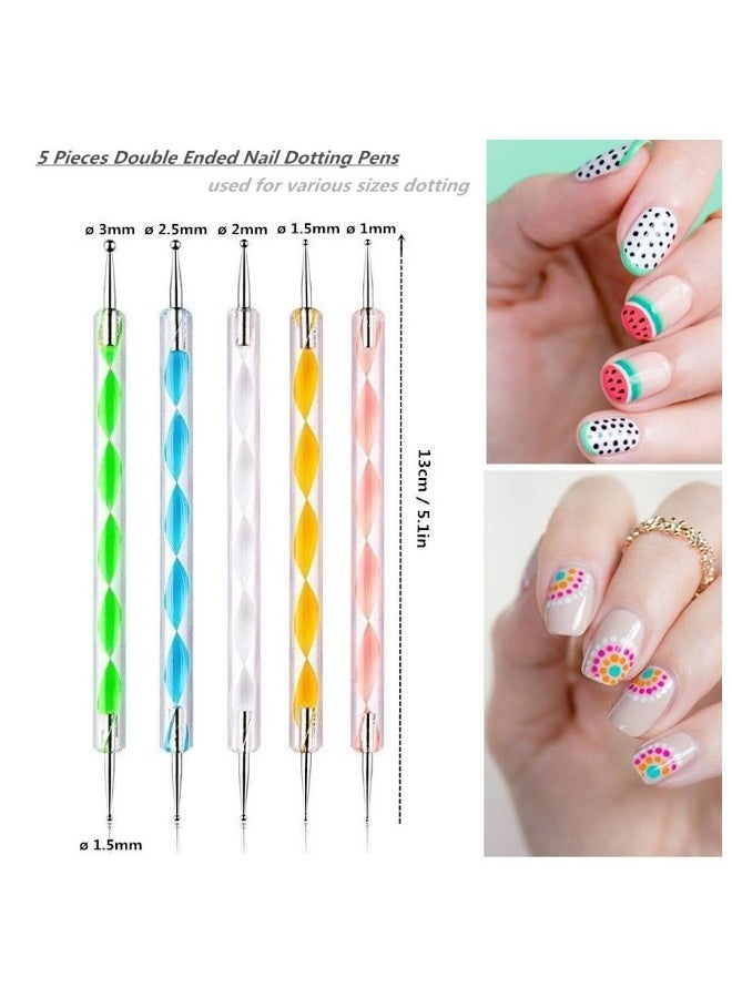 **مجموعة 20 فرشاة لتصميم الأظافر مع لوحة راتينج** – طقم أظافر احترافي يتضمن أقلام سيليكون مزدوجة الطرف، وأدوات التنقيط، وفرش النحت للأكريليك، مثالي لتصميم الجل والمناكير المنزلي للصالون والاستخدام الشخصي (وردي) - Image 2