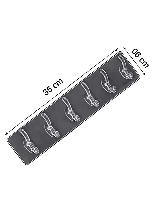 Ekdant Ekdant Adhesive Sticker MultiPurpose 6 Hook for Hanging Strong Heavy Duty Sticky Hooks for Hanging No Drill Waterproof Stickon Hook for Wall Hangers  - Image 3