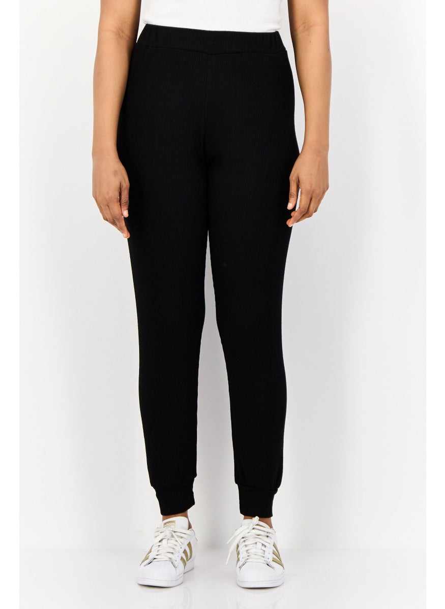 BRAVE SOUL Women Regular Fit Textured Jogger Pants, Black  - Image 1