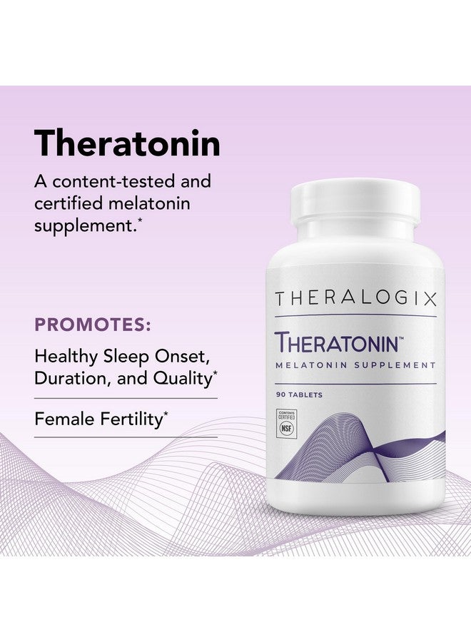 Theralogix Theratonin Melatonin Supplement - 90-Day Supply - Sleep Support Supplement - Melatonin to Aid a Good Night's Sleep - Supplement for Women to Support Fertility - NSF Certified - 90 Tablets - Image 4