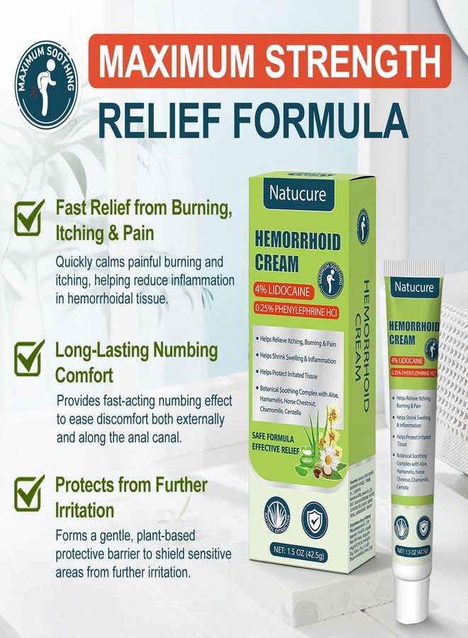 DERMFREE Hemorrhoid Cream with Lidocaine 4%, Phenylephrine HCl 0.25%, 1.5 oz - Image 2