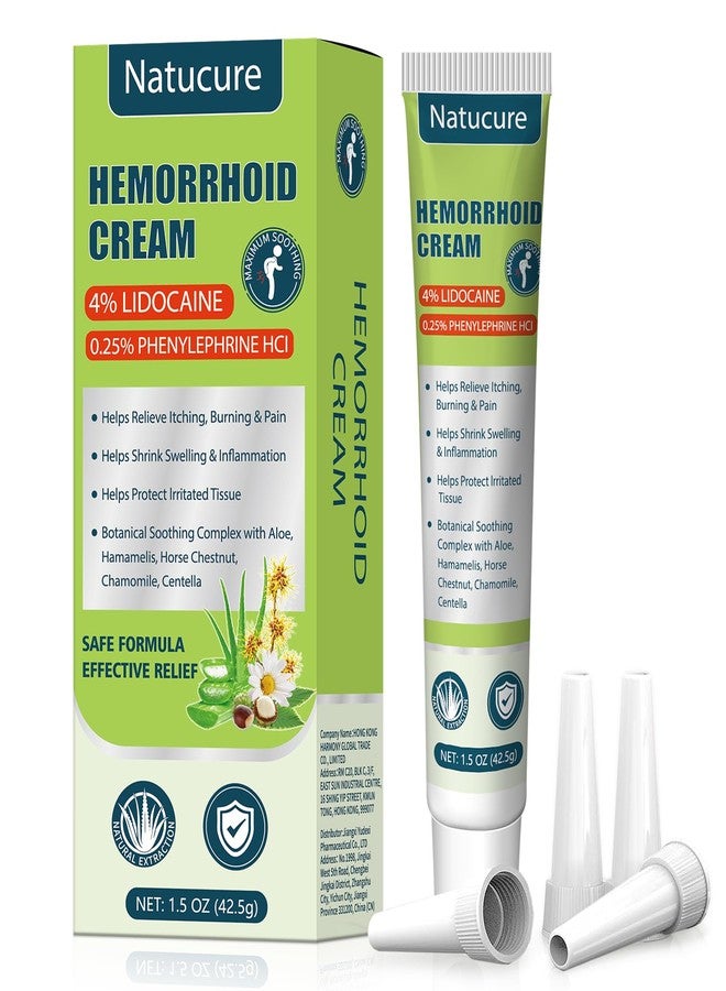 DERMFREE Hemorrhoid Cream with Lidocaine 4%, Phenylephrine HCl 0.25%, 1.5 oz - Image 1
