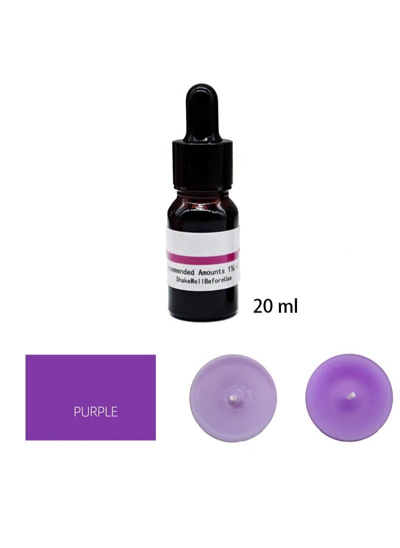 Aikanbo Candle Dye, Liquid Candle Wax Dye, High Concentration Candle Wax Color Dye, Supplies for Candle Coloring, Soy Wax, Gel Wax, Paraffin Wax, 20ml (purple)  - Image 1