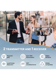 TNW TNW A9 Wireless Lavalier Microphone for iPhone 16, iPhone 15, Android, Samsung, USB C Wireless Mic with Noise Cancelling, Lapel Mic Video Recording Vlogging Podcast YouTube  - Image 2