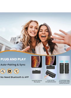 TNW TNW A9 Wireless Lavalier Microphone for iPhone 16, iPhone 15, Android, Samsung, USB C Wireless Mic with Noise Cancelling, Lapel Mic Video Recording Vlogging Podcast YouTube  - Image 3