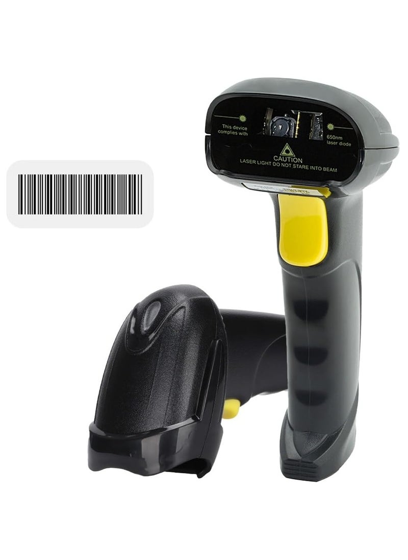 VITION - Barcode Scanner Wired Usb Automatic Laser Barcode Reader Handheld Bar Code Reader Bar Code Hand Scanner for Computer POS Laptop (1D – X-9102) - Image 1