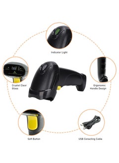 VITION Barcode Scanner Wired Usb Automatic Laser Barcode Reader Handheld Bar Code Reader Bar Code Hand Scanner for Computer POS Laptop (1D – X-9102)  - Image 4