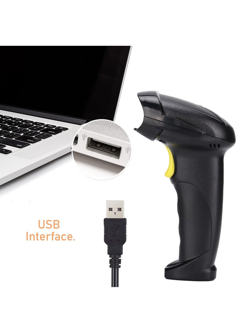 VITION - Barcode Scanner Wired Usb Automatic Laser Barcode Reader Handheld Bar Code Reader Bar Code Hand Scanner for Computer POS Laptop (1D – X-9102) - Image 1