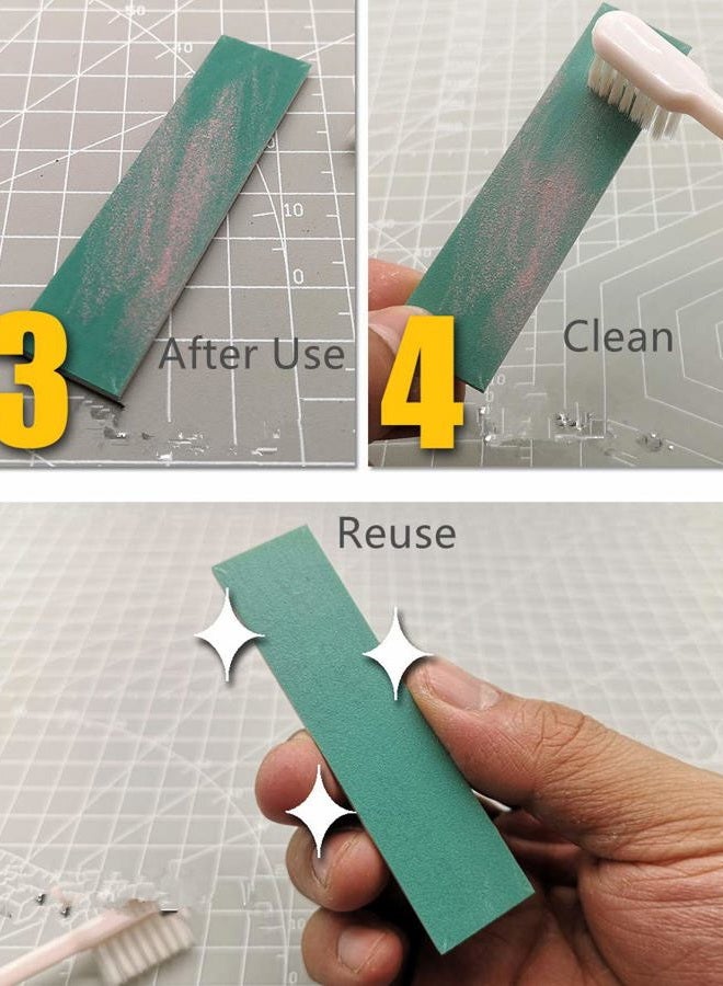 ANSAI Hobby Model Tools Abrasive Waterproof Wet/Dry Reuse Sticky Sandpaper Assorted Grit of 400/600/ 800/1000/ 1200 (125 pcs) - Image 3