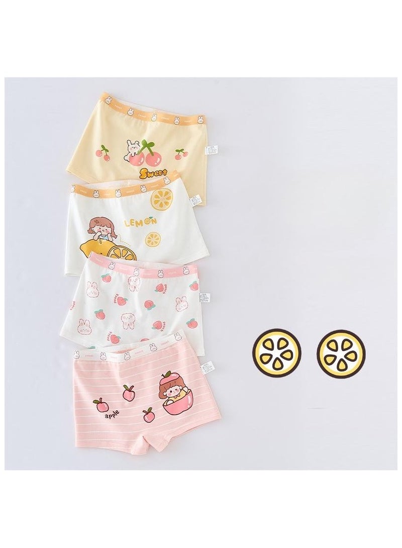 Fashionable Little Girl Cute Style Printed Four Boxer Briefs Suitable For Ages 3-10 - Image 1