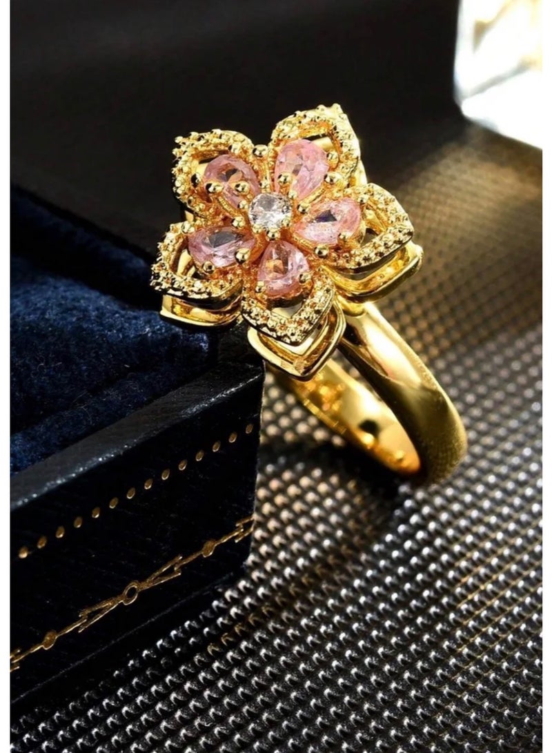 Elegance Elegant & High Quality Stainless Steel Gold Plated Ring For Women One Size - Image 3