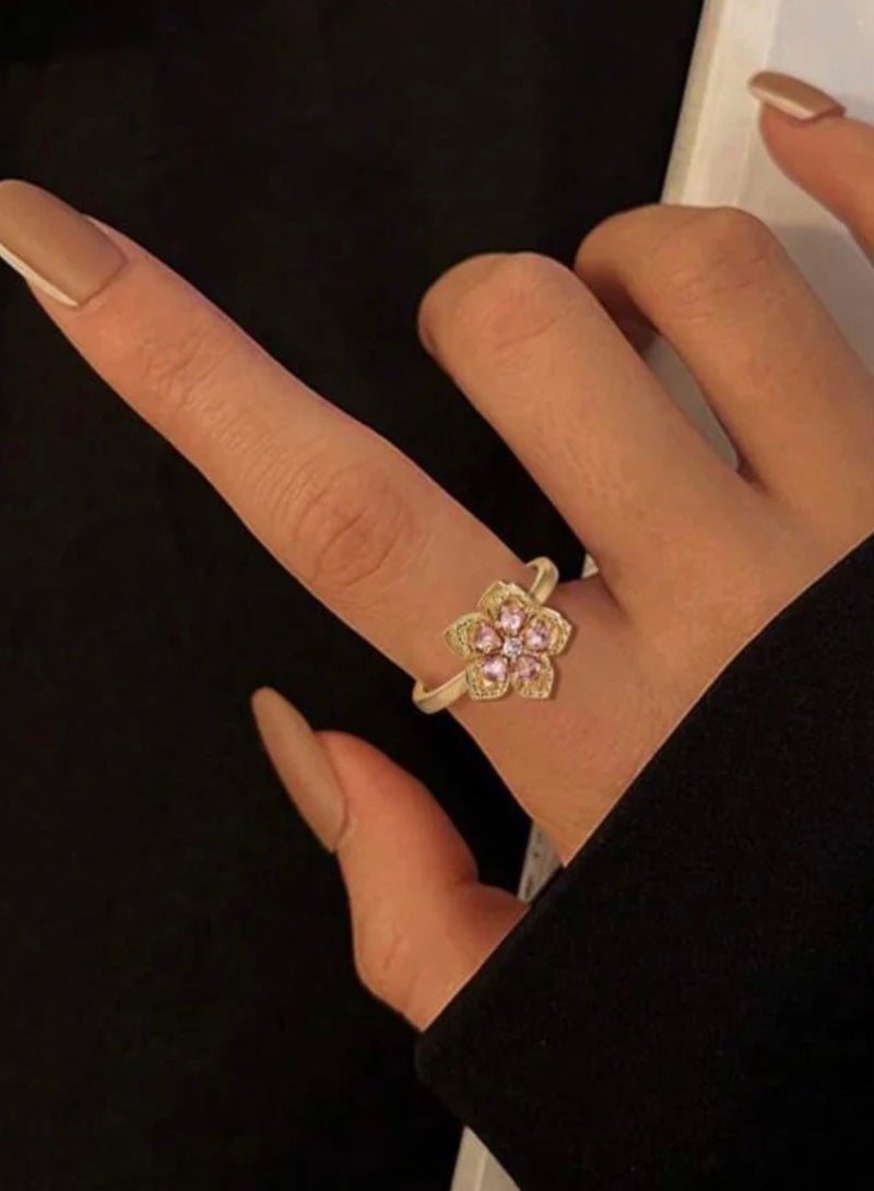 Elegance Elegant & High Quality Stainless Steel Gold Plated Ring For Women One Size - Image 2