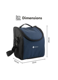 Shopoflux SHOPOFLUX Lunch Bag for Men and Women, Insulated Tiffin Bags for Office, College, School with Crossbody Belt (Blue)  - Image 3