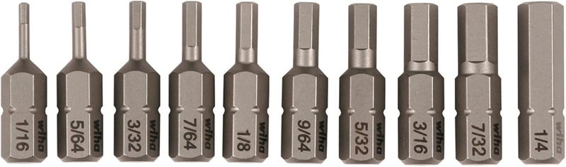Wiha 72596 10 Piece Bit Set Hex Inch - Image 1