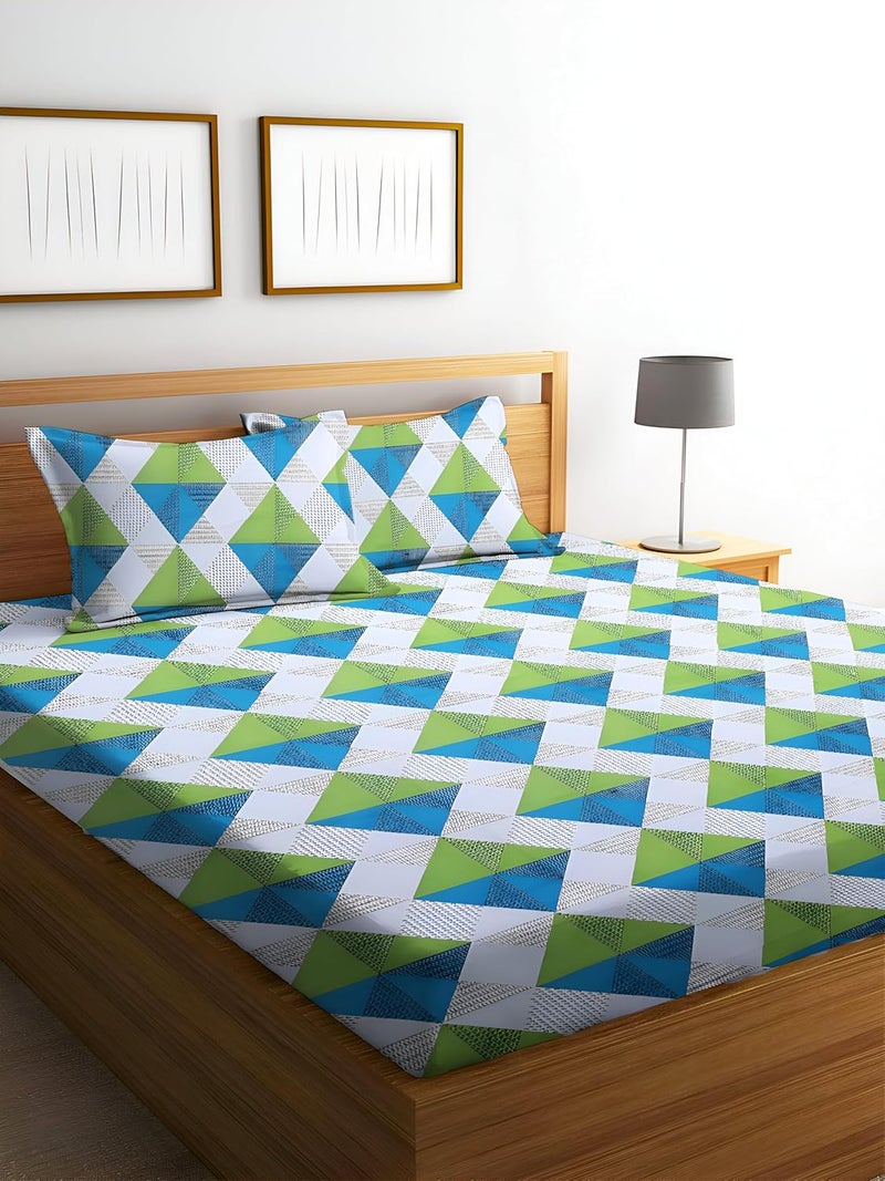 STARNSTYLE شراشف سرير مزدوج مطبوعة زهور من بولي قطن 220 TC بحجم كينغ مع 2 غطاء وسادة، (90 × 90 بوصة)، - Image 1