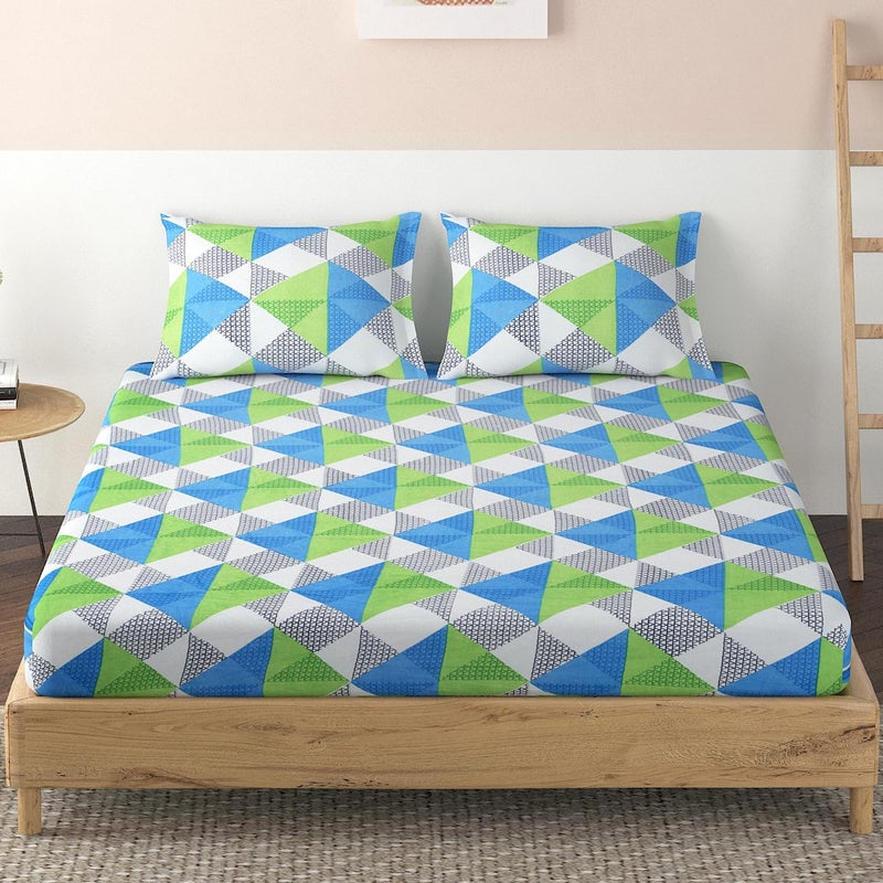 STARNSTYLE شراشف سرير مزدوج مطبوعة زهور من بولي قطن 220 TC بحجم كينغ مع 2 غطاء وسادة، (90 × 90 بوصة)، - Image 4