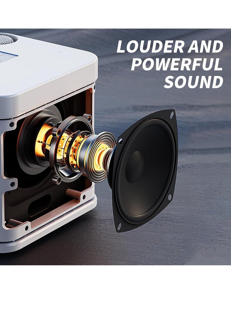 Gulf Trend Karaoke Machine for Adults & Kids, Portable Bluetooth Karaoke Speaker with 2 Wireless Microphones, PA Speaker System for Indoor & Outdoor Parties, Family Fun Entertainment (White) - Image 4