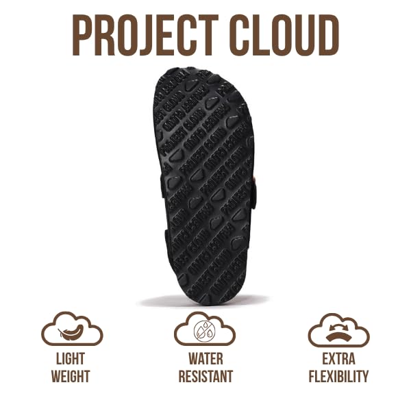 Project Cloud 100% Genuine Leather Kids Clogs with Natural Cork Footbed & Memory Foam Insole Arch Support - Non-Slip Clogs for Kids - Slippers Sandals for Boys & Girls Footwear(BentonKids, BLKSDE,11) - Image 5