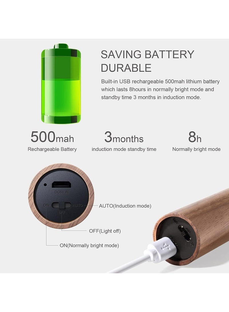 بيتشو ضوء ليلي بمستشعر الحركة، ضوء حائط ديكور منزلي، ضوء LED ذكي، مسافة استشعار 4 أمتار، ضوء محمول باليد لغرفة النوم، الدرج، غرفة الأطفال والمزيد (خشب الجوز الأسود قطعتان) - Image 5