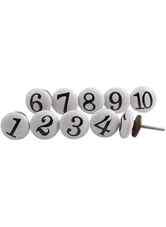 Indian-Shelf IndianShelf Pack of 20 Black and White Dresser Knob Ceramic Door Handles Round Numerical Drawer Pull Door Pull Drawer Knob Vintage Knobs for Dresser Drawers Dressers Knobs Dresser Pull Knobs 