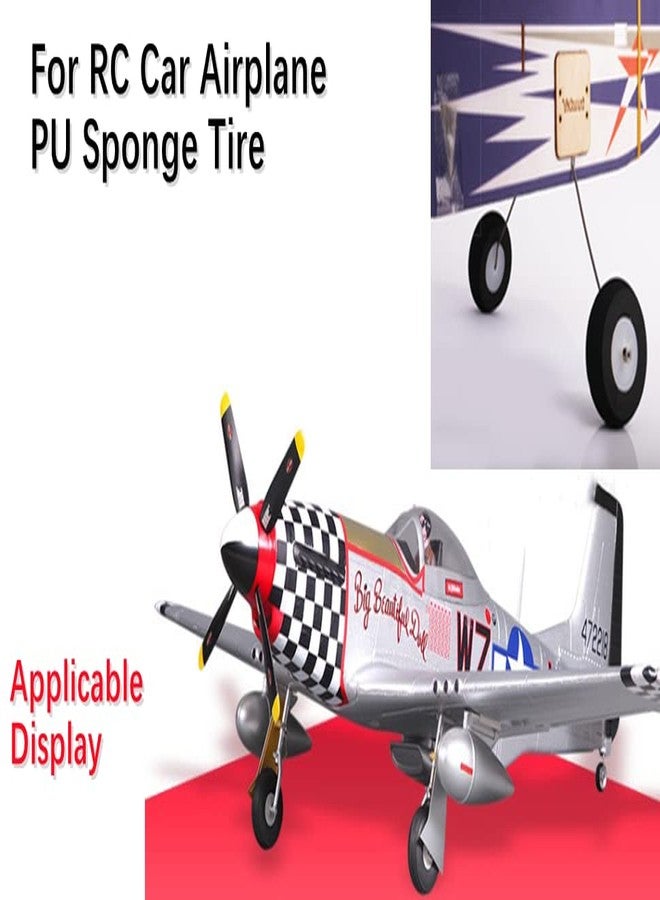 Fielect فيلكت 1 بوصة طائرة نموذجية RC إطارات خلفية خفيفة الوزن من الإسفنج مجموعة إطارات وعجلات لطائرة RC إطارات إسفنجية PU مع محور بلاستيكي 2 قطعة - Image 5