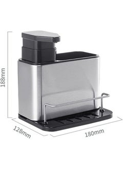 Happy Home 3 in 1 Kitchen Sink Organizer Sponge Holder, Stainless Steel Organizer with Soap Dispenser and Storage for Kitchens or Bathrooms  - Image 2