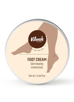 vilvah STORE Vilvah Foot Cream for dry and cracked feet moisturizes men and women rough heels, and softens the chapped or calloused feet suitable for all skin types, 100ml 
