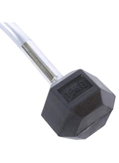 TA SPORT Sports Rubber Hex Barbell With Curl Bar 10 Kg  - Image 3