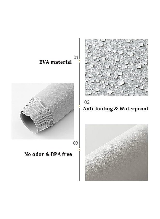 MahMir Non-Slip Shelf Liner for Kitchen 2Rolls(150 x 45cm) EVA Food Grade, on-Adhesive Drawer Mats Liner, Original Smooth Liner, Durable Strong Grip, Stain-Proof Shelf for Drawer (Grey)  - Image 5