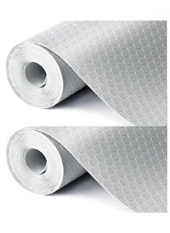 MahMir Non-Slip Shelf Liner for Kitchen 2Rolls(150 x 45cm) EVA Food Grade, on-Adhesive Drawer Mats Liner, Original Smooth Liner, Durable Strong Grip, Stain-Proof Shelf for Drawer (Grey)  - Image 1