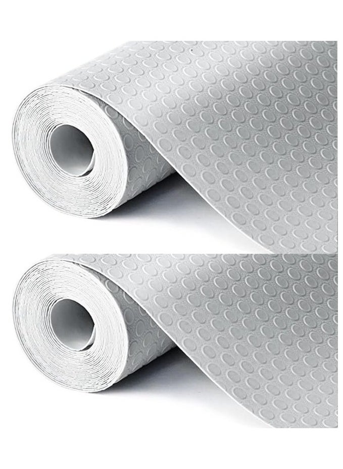MahMir Non-Slip Shelf Liner for Kitchen 2Rolls(150 x 45cm) EVA Food Grade, on-Adhesive Drawer Mats Liner, Original Smooth Liner, Durable Strong Grip, Stain-Proof Shelf for Drawer (Grey)  - Image 1