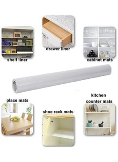 MahMir Non-Slip Shelf Liner for Kitchen 2Rolls(150 x 45cm) EVA Food Grade, on-Adhesive Drawer Mats Liner, Original Smooth Liner, Durable Strong Grip, Stain-Proof Shelf for Drawer (Grey)  - Image 3