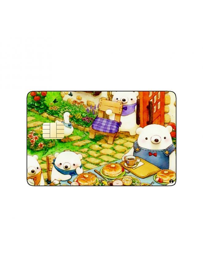 RKN PRINTED BANK CARD STICKER Cute Bears Family Drawing - Image 1