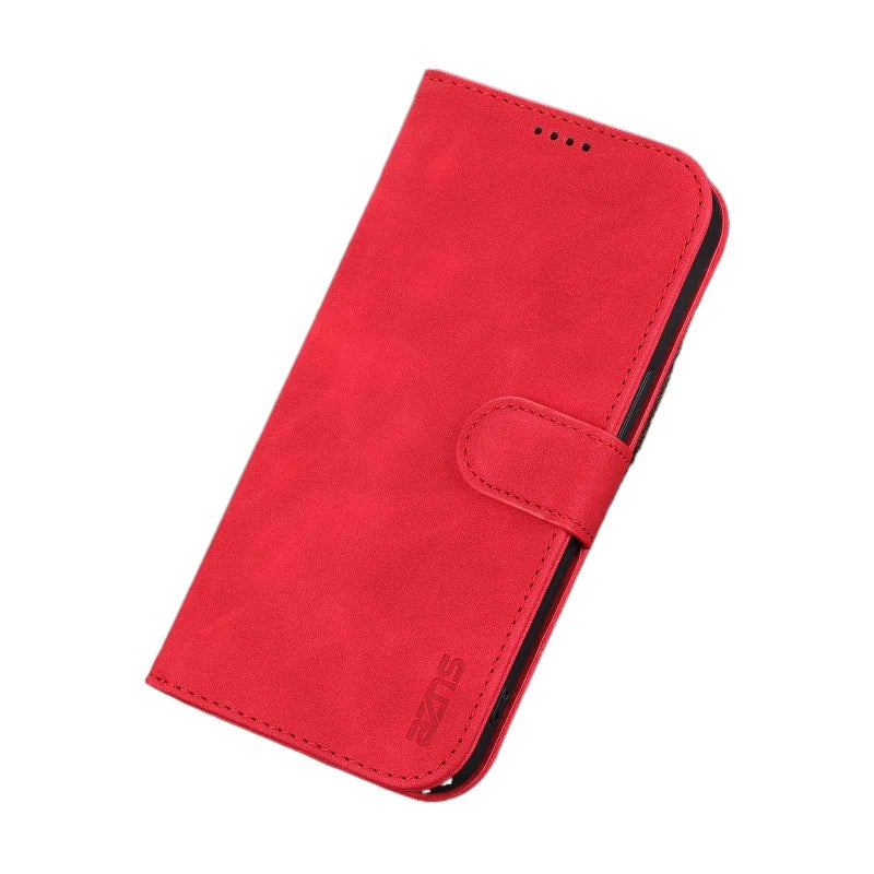 MS غطاء MagSafe بTPU لـ Redmi Note 13 Pro مع حامل بطاقات ومغناطيس قوي مع مقاوم للصدمات مع حامل قابل للطي مع حماية من السقوط باللون أحمر مغناطيسي بوظيفة حامل من مادة TPU باللون الأحمر - Image 1