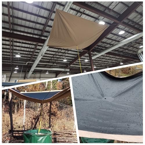 Tredre Ceiling Leak Diverter, Heavy Duty 420D Oxford Fabric Roof Ceiling Leak Drip Diverter Tarp with 10ft Drain Hose, Khaki, 3' x 3' - Image 5