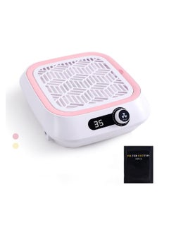 Nail Dust Collector, Powerful Quiet Vacuum Fan and Nail Dust Collector, Professional Salons&Home Use Dust Collector Nail Tech with Reusable Filter and 30pcs Nonwoven Filter and 1pcs Dusting Brush Pink