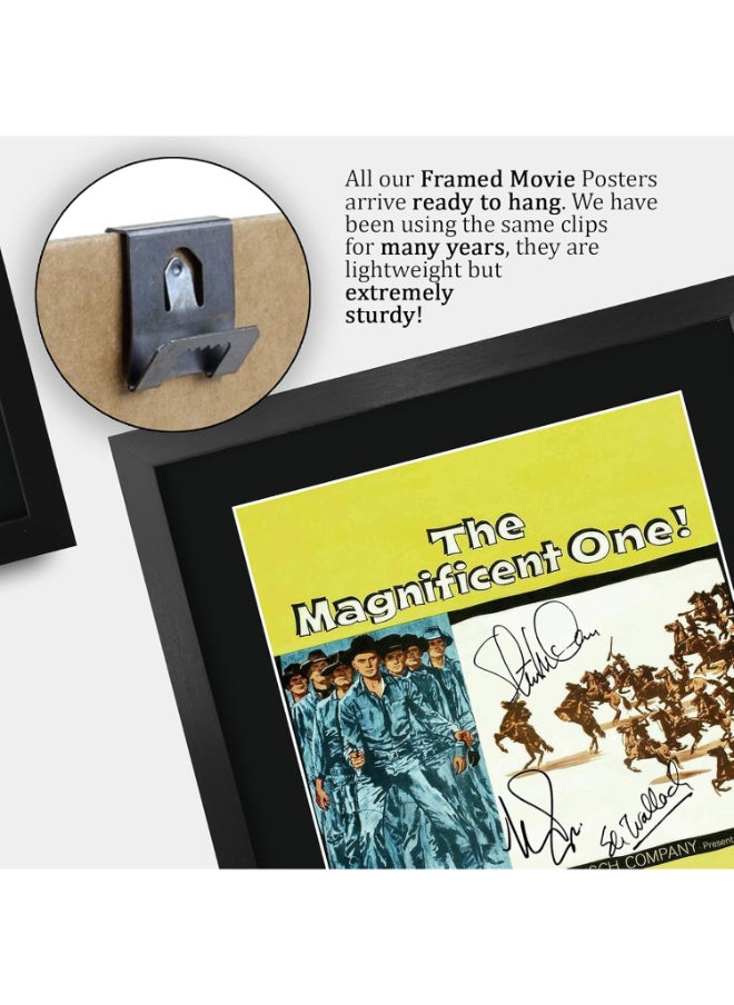 HWC Trading HWC Trading The Magnificent Seven Yul Brynner, Steve Mcqueen 16 x 12 inch Framed Gifts Printed Poster Signed Autograph Picture for Movie Memorabilia Fans - 16" x 12" Framed  - Image 5