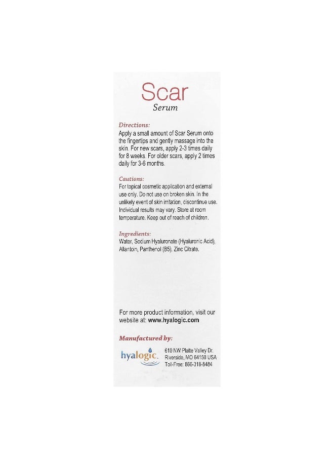 Hyalogic Hyalogic, Scar Serum with Hyaluronic Acid, Allantoin & B5, 0.47 fl oz (13.5 ml)  - Image 3