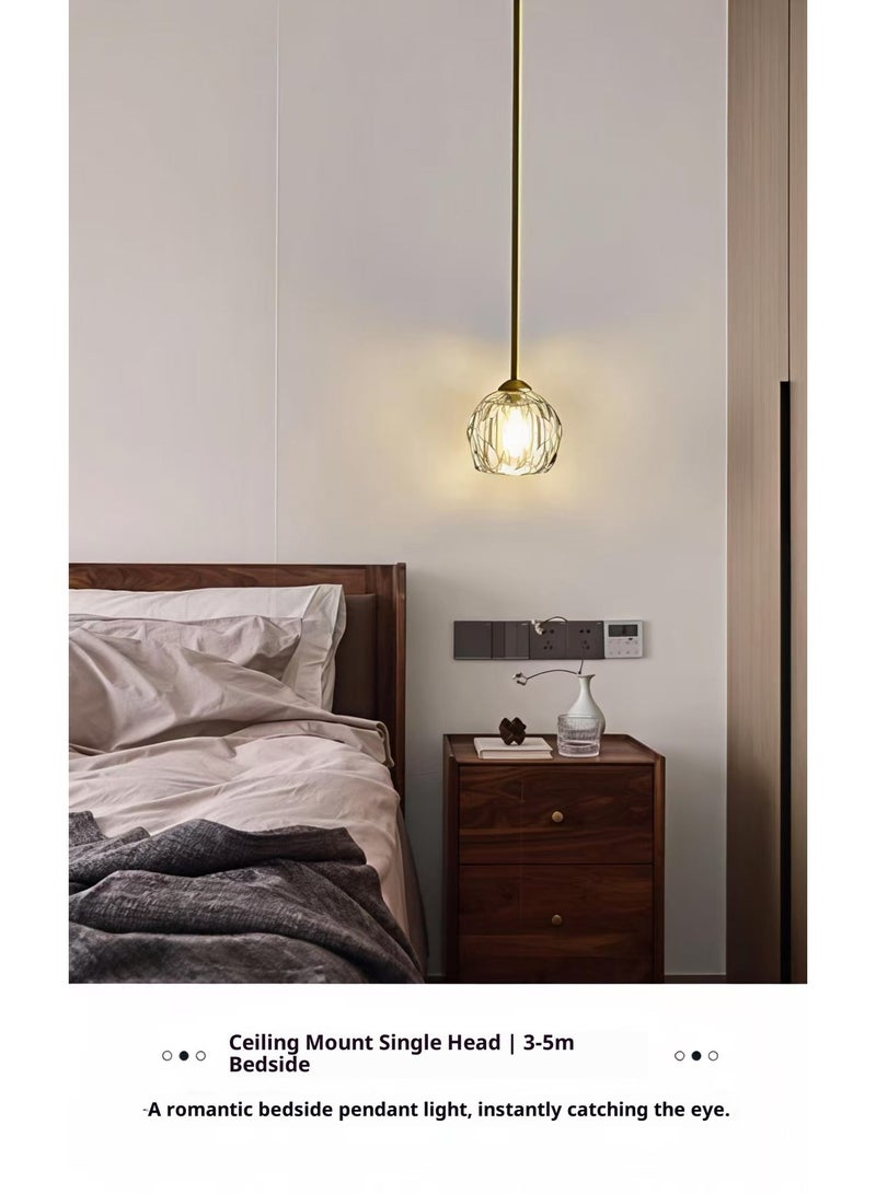 ChenDa Crystal Ball Pendant Light, 3 Color Changing LED Bedroom Pendant Light, Cosmic Inspired Planet Design, High Transparency Crystal Lampshade, Eye Protection Flicker-Free, Suitable for Bedside, Bedroom, Living Room - Image 5