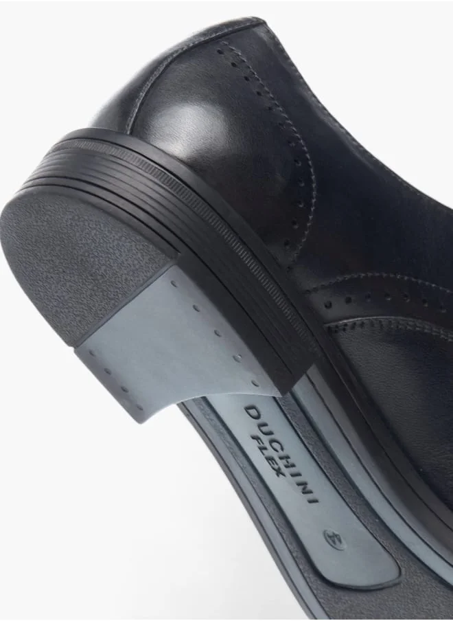 DUCHINI Mens Solid Lace-Up Derby Shoes
