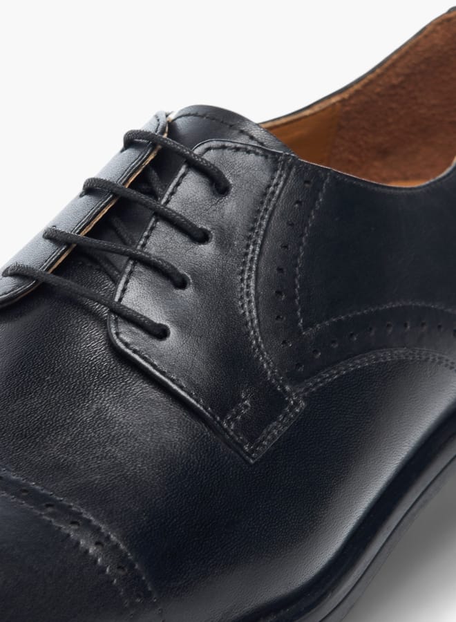 DUCHINI Mens Solid Lace-Up Derby Shoes - Image 4