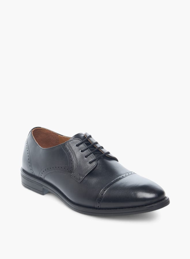 DUCHINI Mens Solid Lace-Up Derby Shoes - Image 1