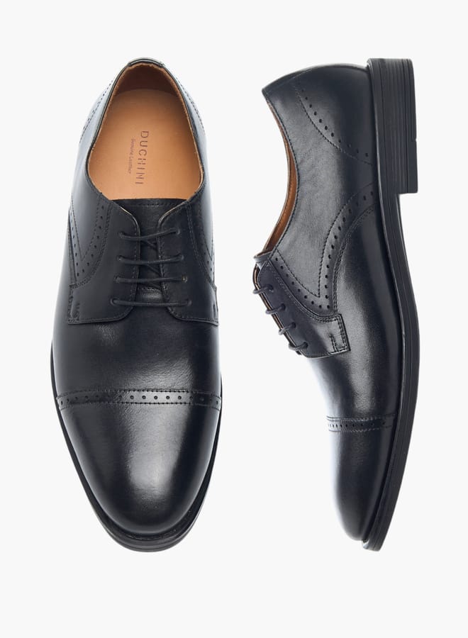DUCHINI Mens Solid Lace-Up Derby Shoes - Image 2