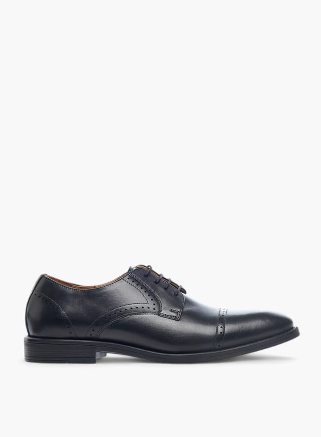DUCHINI Mens Solid Lace-Up Derby Shoes - Image 3