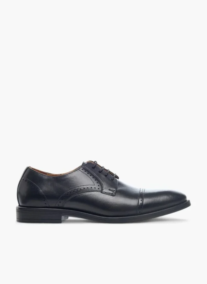 DUCHINI Mens Solid Lace-Up Derby Shoes