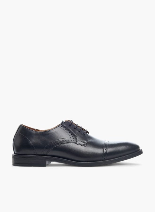 DUCHINI Mens Solid Lace-Up Derby Shoes - Image 1