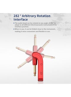 Thoraya UHF 4 Channels Wireless Guitar System Transmitter and Receiver 800MHz-900MHz Plug and Play 282-degree Rotation 6.35mm Audio Interface Electric Music Instrument System  - Image 3