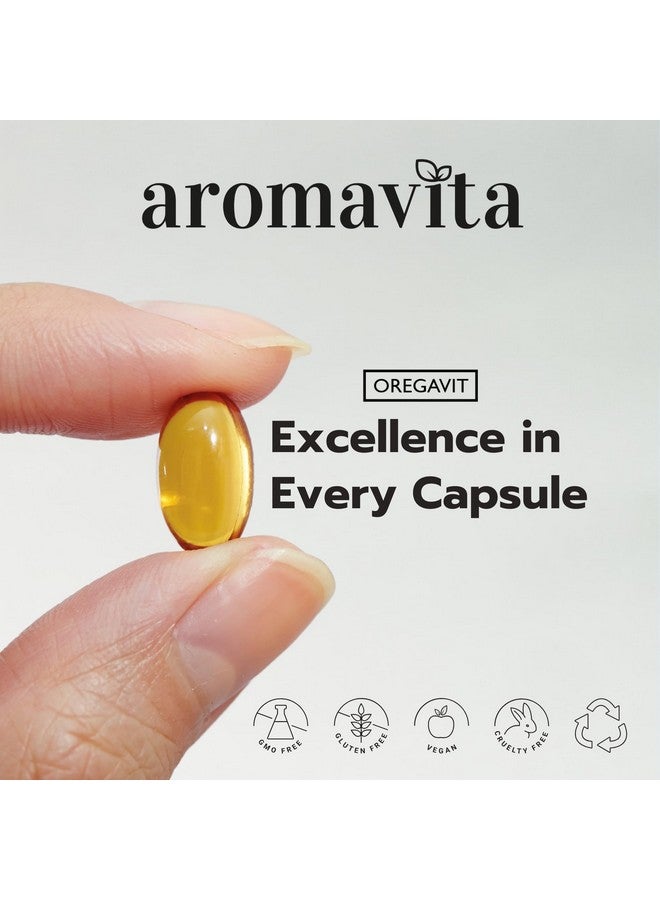 AROMAVITA Vegan Wild Oregano Oil Capsules Organic, 86-90% Carvacrol - 125mg Oil of Oregano per Softgel - Immune and Digestive Support, Natural Antioxidant, Vegan, Non GMO, 120 Capsules - Image 5